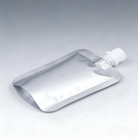 Pochette souple argentée brillante anti-fuite de 50 ml et 100 ml à faible MOQ avec bec verseur de 0,86 cm pour emballages de crèmes et liquides