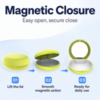 Boîte de rangement orthodontique avec fermeture magnétique, étui pour aligneurs avec miroir, conteneur dentaire en PC pour la vente en gros