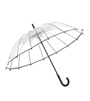 Parapluie transparent coupe-vent robuste à 16 baleines, cadre renforcé et épaissi, conception personnalisée en usine, vente en gros