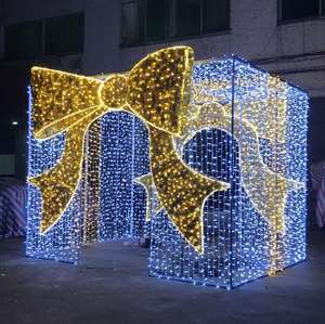 Décorations de Noël en plein air, éclairage de jardin, motif lumineux LED, décorations de passage festives, boîte cadeau 3D, indice de protection IP65 - Product Image 6