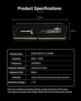 Mémoire RAM DDR4 pour ordinateur de bureau GreatWall GWP4 4 Go 8 Go 16 Go 2666 MHz Module de mémoire PC