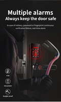 Qleung S811 Serrure de porte intelligente avec carte Clé Code Tuya APP Reconnaissance d'empreintes digitales pour hôtel maison appartement bureau porte en bois