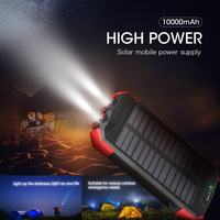 Cargador Solar Portátil de 10000mAh, Cargador Inalámbrico Impermeable de 20W con Carga Rápida Micro USB para Teléfonos Celulares