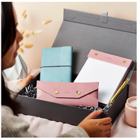 Carnet rechargeable A5 en cuir végétalien PU YY, ensemble cadeau de papeterie en cuir PU : carnet et bloc-notes