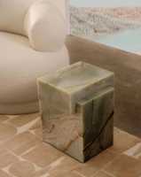 Luxe Moderne Design Rose Onyx Marbre Bleu Vert Jade Carreaux de Marbre Meubles Table Basse Rétro-Éclairé Dinig Top Plinthe Chambre