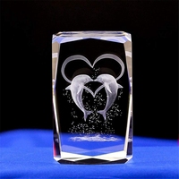 Cube en verre transparent HBL K9, artisanat souvenir Feng Shui, gravure laser 3D en cristal