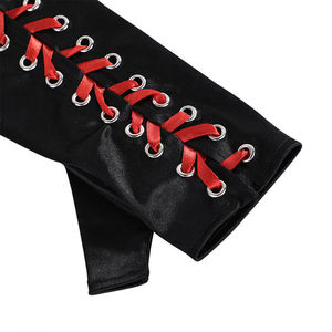 Q30780 mariage Festival Punk Style Bandage <span class=keywords><strong>Long</strong></span> <span class=keywords><strong>Satin</strong></span> sans doigts femmes soirée gants de soirée - Product Image 4