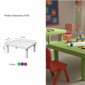 Kids Plastic Mini Square Table Traditional Style Custom Color Available Factory Direct Price Wholesale <b>Desk</b> for Home School - Product Image 2