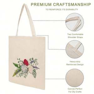 Sac de shopping réutilisable écologique, sac fourre-tout en toile de coton, sac en toile imprimé avec logo personnalisé - Product Image 2