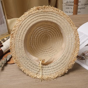 Vente Chaude en Gros Visière Personnalisée Tendance en Herbe Naturelle à Large Bord Enroulable pour la Plage, Protection Solaire pour Enfants et Adultes - Product Image 5