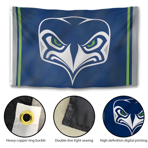 Bandera estilo tótem de los Seattle Seahawks del Pacífico Noreste, poliéster resistente a todo tipo de clima, 3x5 pies - Product Image 3