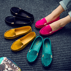 <span class=keywords><strong>Mocassini</strong></span> da <span class=keywords><strong>Donna</strong></span> con Punta Tonda e Tomaia Bassa in <span class=keywords><strong>Camoscio</strong></span>, Scarpe Casual da Studentessa - Product Image 1