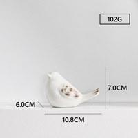 Ornements décoratifs animaliers artisanaux Petites figurines d'oiseaux en céramique blanche Décoration intérieure pour la maison, le jardin et le mariage