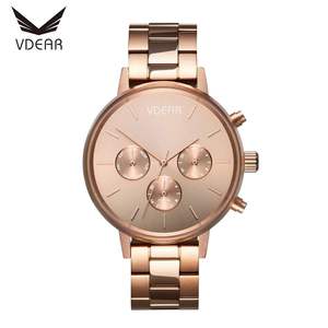 Boîtier de montre en acier inoxydable 316l plaqué or rose IP OEM <span class=keywords><strong>Chrono</strong></span> Montre-bracelet pour femmes Marques de luxe - Product Image 2