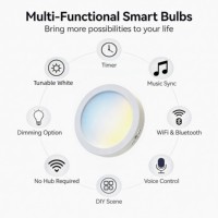 Plafonnier LED intelligent à montage en surface CW 1800LM Tuya Wifi pour Alexa Google App Control, luminaire de plafond LED à intensité variable pour la maison