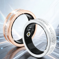 Anillo Inteligente al por Mayor, Monitor de Ritmo Cardíaco, Oxígeno en Sangre, Sueño y Actividad Física, Resistente al Agua IP68, Acero Inoxidable, Diamantes, Control por Aplicación, Diseño Moderno