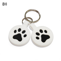 Code QR personnalisé avec logo, code 13,56 MHz NTAG 213, étiquette RFID en silicone pour animaux de compagnie, collier, porte-clés, anneau avec nom d'identification