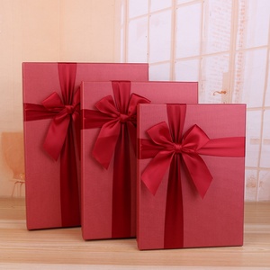 Custom Square Shape Paper Packing <b>Box</b> Cardboard Personalized <b>Gift</b> <b>Box</b> with Bowknot - Product Image 3