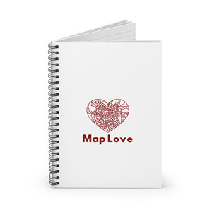 Cartografia d'amore e diario ispirato a GIS taccuino a spirale con pagine di mappa governata - Product Image 3