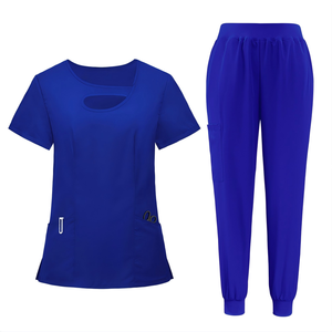 Ensemble de vêtements de travail à col mandarin extensible, vente chaude pour le travail en milieu hospitalier et les salons de coiffure - Product Image 1