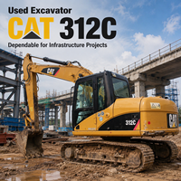 Excavatrice d'occasion Caterpillar 312C, excavatrice sur chenilles, 13 tonnes, 94 chevaux, godet de 0,45 mètre cube