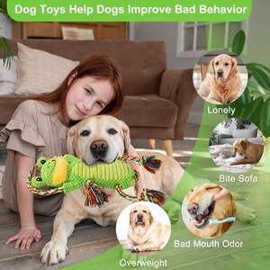 Rana verde interior poliéster PP algodón lujo mascota perro movimiento interactivo masticar juguetes chirriantes recién llegados - Product Image 5