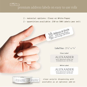 Étiquettes d'<span class=keywords><strong>adresse</strong></span> personnalisées sur rouleaux, autocollants d'<span class=keywords><strong>adresse</strong></span> de retour de mariage personnalisés, étiquettes blanches transparentes pour enveloppes d'envoi - Product Image 4