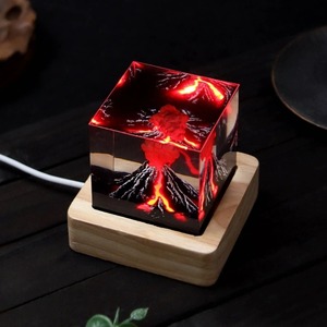 Kids Table <b>Lamp</b> Creative Resin Volcanic Light Relaxing Sleep Nightlight Lighted Volcano Ornament for <b>Study</b> Room Living Room - Product Image 2