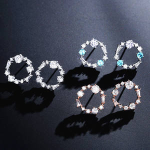 RAKOL EP2354 fashion Small White Gold Plated Cubic Zirconia Earrings - Product Image 4