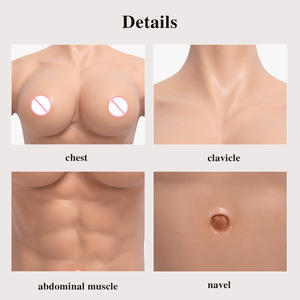 แผ่นเสริมหน้าอกซิลิโคนสำหรับการแต่งกายข้ามเพศ หน้าอกปลอมขนาดใหญ่สำหรับสาวๆ คัพ F ชุดครึ่งตัวสำหรับคอสเพลย์ ชุดเสริมหน้าอกหลังผ่าตัดมะเร็งเต้านม - Product Image 5