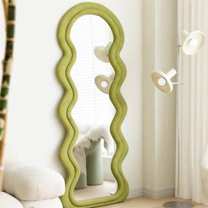 <span class=keywords><strong>Miroir</strong></span> sur pied de qualité supérieure, rose vif, ondulé, pleine longueur, vente chaude - Product Image 2