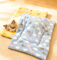 Coussin de luxe pour animaux de compagnie (chats et chiens) – Hiver et automne – Épais, chaud, respirant, pliable, en peluche, couverture en flanelle, portable
