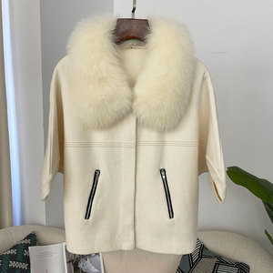 Vente <span class=keywords><strong>en</strong></span> gros Cardigan d'automne <span class=keywords><strong>en</strong></span> <span class=keywords><strong>laine</strong></span> tricoté avec col amovible <span class=keywords><strong>en</strong></span> fourrure véritable, chandails faits à la <span class=keywords><strong>main</strong></span> <span class=keywords><strong>en</strong></span> <span class=keywords><strong>laine</strong></span> à fermeture éclair courts et doux personnalisés pour femmes - Product Image 4
