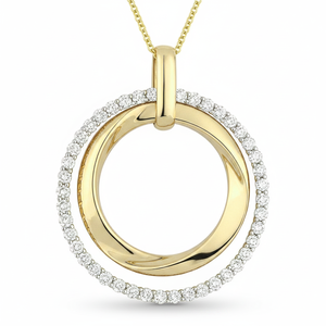 Colgante Circular de Diamante Auténtico con o sin Cadena, Elegante Amuleto para Mujer - Product Image 2