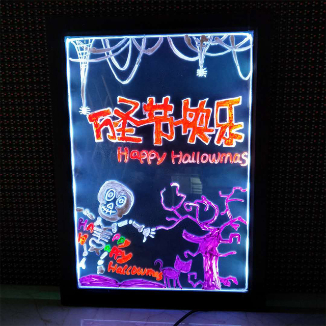 New Innovation Mini Aluminum Alloy LED Illuminated Traffic Sign Writing Board with Steady/Fading Light Eco-Friendly