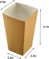 Boîtes à popcorn en papier kraft, mini boîtes à popcorn en carton, contenants à popcorn pour fêtes, boîtes à collations, chips, frites, bonbons