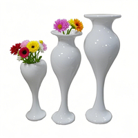 Vase à fleurs sur pied haut de 068 cm pour mariage, salle de banquet, hall d'hôtel, en céramique et FRP, personnalisé, pour l'intérieur et l'extérieur, jardinières paysagères