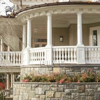 Rampe d'escalier de luxe en marbre blanc pour décoration de villa, balustrade en pierre naturelle sculptée à la main de qualité supérieure pour l'aménagement intérieur