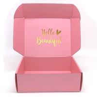 Boîtes d'expédition roses pour petites entreprises, petites boîtes en carton ondulé pour l'emballage, boîtes cadeaux, logo personnalisé