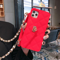 Luxe élégant 3D bandoulière en caoutchouc portefeuille sac à main étui de téléphone portable pour iPhone 16 11 12 13 14 15 Plus Pro Max poche couverture souple