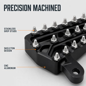 Reposapiés Delanteros Anchos Estilo Cholo, Pedales de Aleación de Aluminio para Softail Cruiser, Mejora Universal para el Mercado de Repuestos - Product Image 2