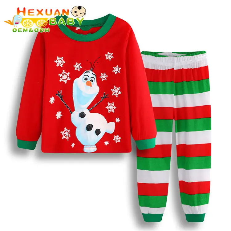 pajama kids 100% kids cotton children sleepwear Christmas clothing set for baby boys girls suits