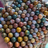 Pierre d'agate océanique multicolore naturelle, pierre semi-précieuse certifiée par une tierce partie, perles de chakras, fabrication de bijoux, artisanat fait main, HSQ
