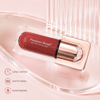Gloss à lèvres mat en capsule Passion Rose, haute pigmentation, rouge à lèvres liquide velours pour tous types de peau, application douce, cosmétique à marque privée