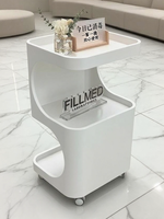 Chariot de rangement moderne en plastique pour salon de beauté, chariot utilitaire mobile à 4 roues pour salon de coiffure