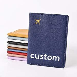 Étui à documents de voyage couverture de passeport portefeuille de voyage marron ensemble de porte-passeport en cuir pu portefeuille avec fenêtre transparente - Product Image 3