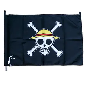 9 Designs 96X65cm Anime Pirata Rei Barco Chapéu de Palha Luffy Bandeiras Cartoon Ace HD Impressão Parede Pendurado Imagem Cosplay Prop Bandeira