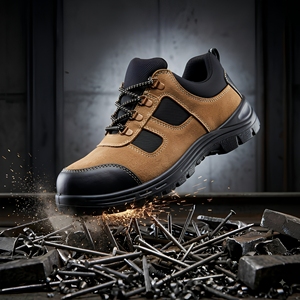 Chaussures de sécurité basses antistatiques pour hommes, avec embout en acier, en daim respirant, à lacets, pour toutes les saisons, idéales pour l'industrie, la cuisine et la construction - Product Image 1
