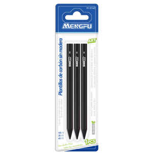 Set di 3 Matite a Carboncino Mengfu (HB 2B 4B) Modello M-0140 Made in China per Disegno Artistico Schizzi e Scrittura - Product Image 1