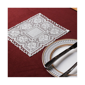Nordic Style Lace Table Mat <b>Rectangle</b> Polyester Fiber Home Decorative <b>Placemat</b> Solid Color Modern Minimalist Design - Product Image 4